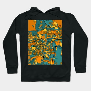 Reno Map Pattern in Orange & Teal Hoodie